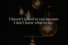 I haven't talked to you because i don't know what to say.jpg